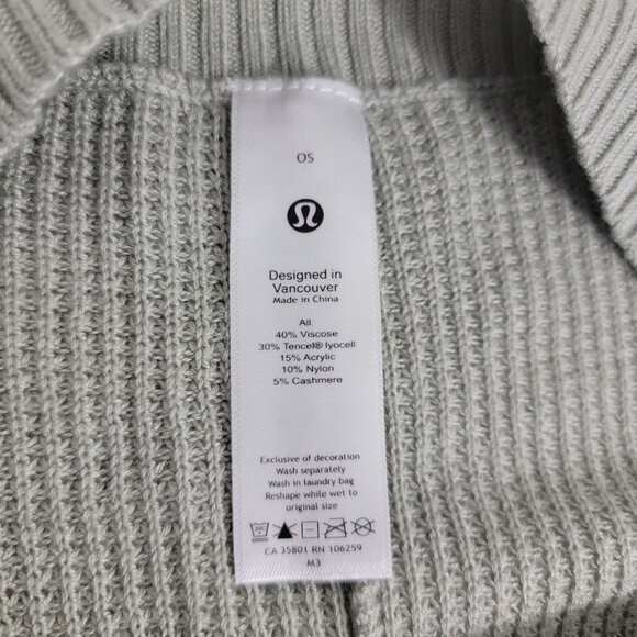 Lululemon Forward Flow Cape Poncho One Size Sage Green Cashmere Blend Lagenlook - Picture 7 of 10